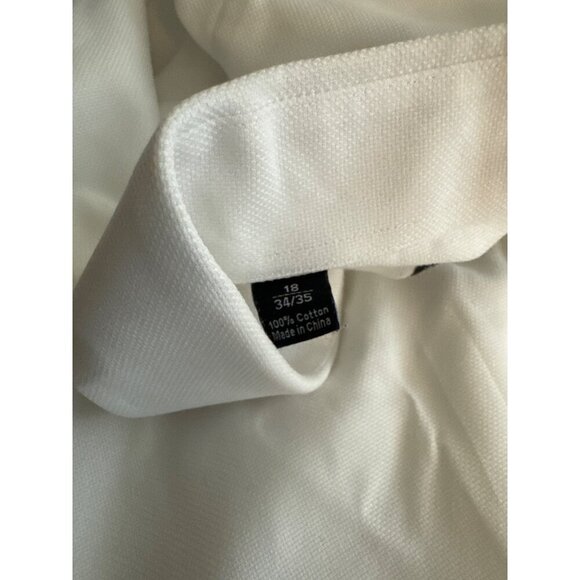 David Donahue Mens White Long-Sleeve Dress Shirt Size 18 34/35 - Picture 5 of 5